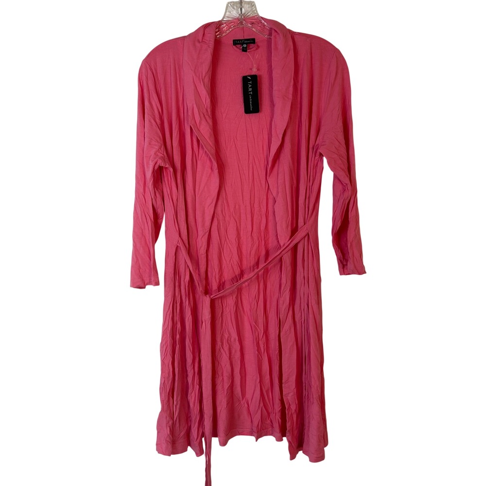 Tart Intimates Pink Rayon Blend‎ Belted Robe Loungewear Womens Large New
